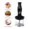 Brentwood Black 2-Speed Hand Blender & Food Processor with Balloon Whisk